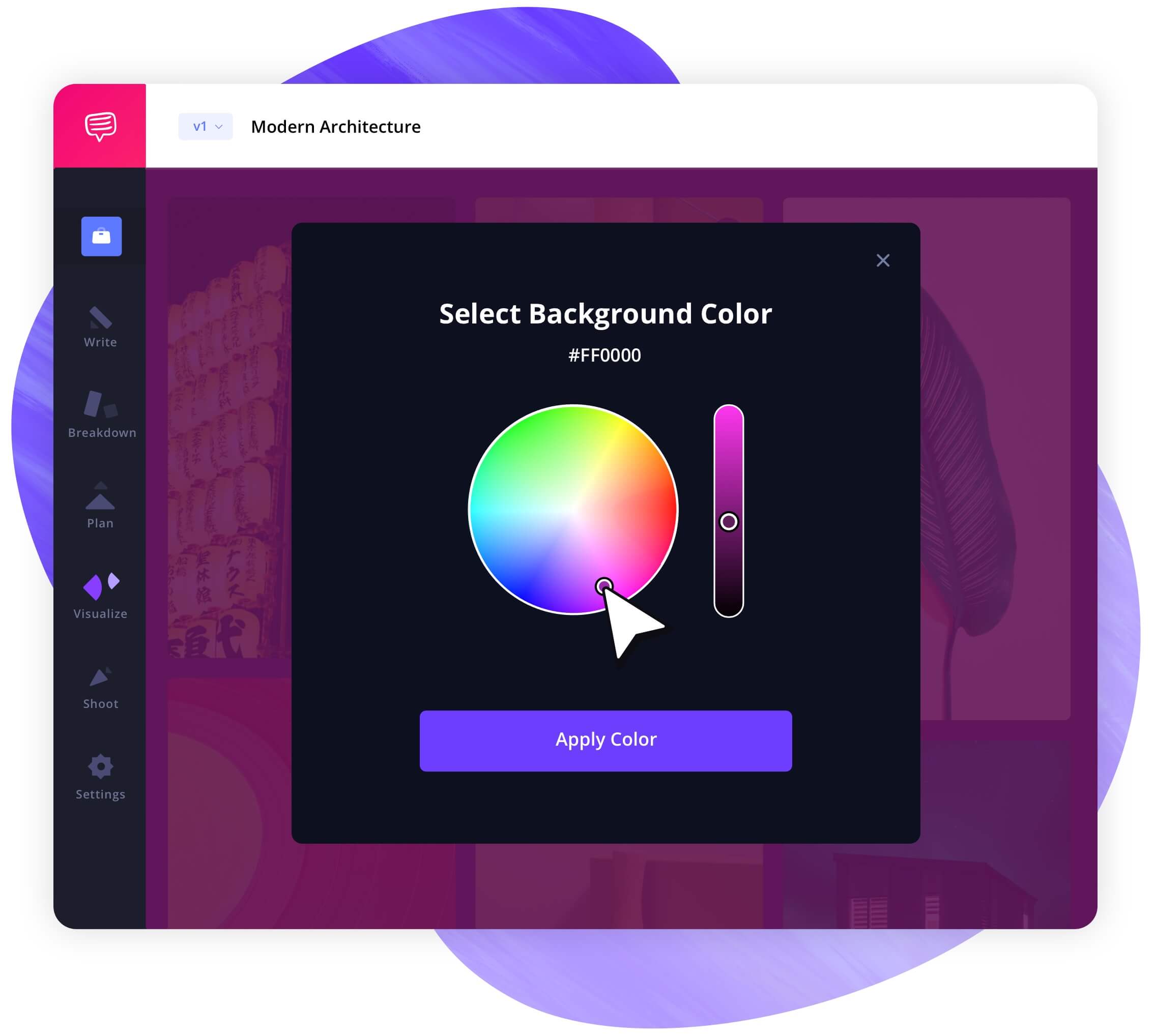 StudioBinder Mood Board Creator Customize background colors