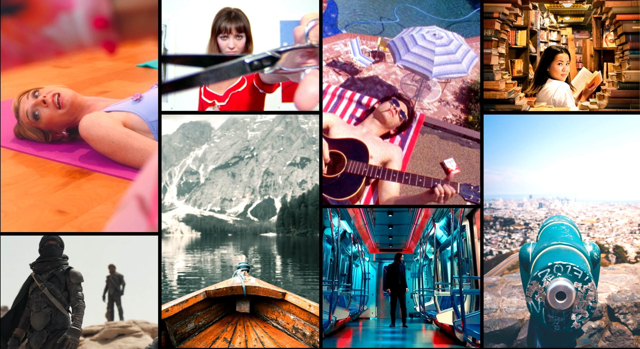 Depth in Film Director Mood Board Collection of Various camera shots with depth from film tv and video