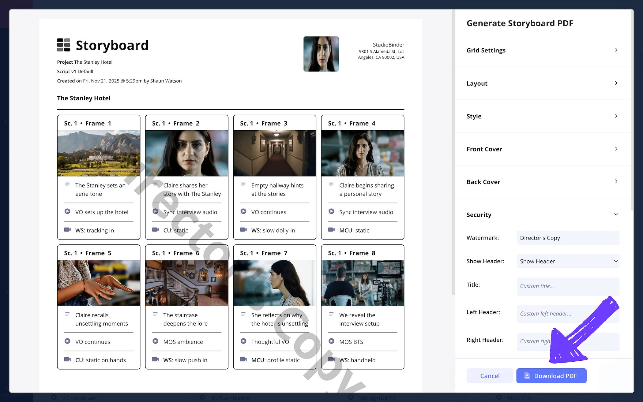 Documentary Storyboard PDF Template Sample – Film Sequence Storyboard – StudioBinder