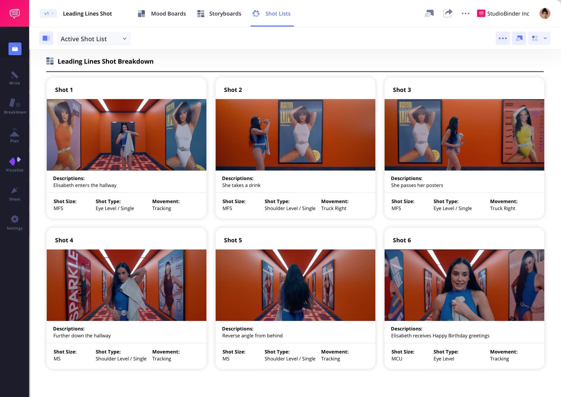 Example of Leading Lines in Film Leading Lines Meaning in a Camera Shot List Leading Lines camera shots scene example from The Substance