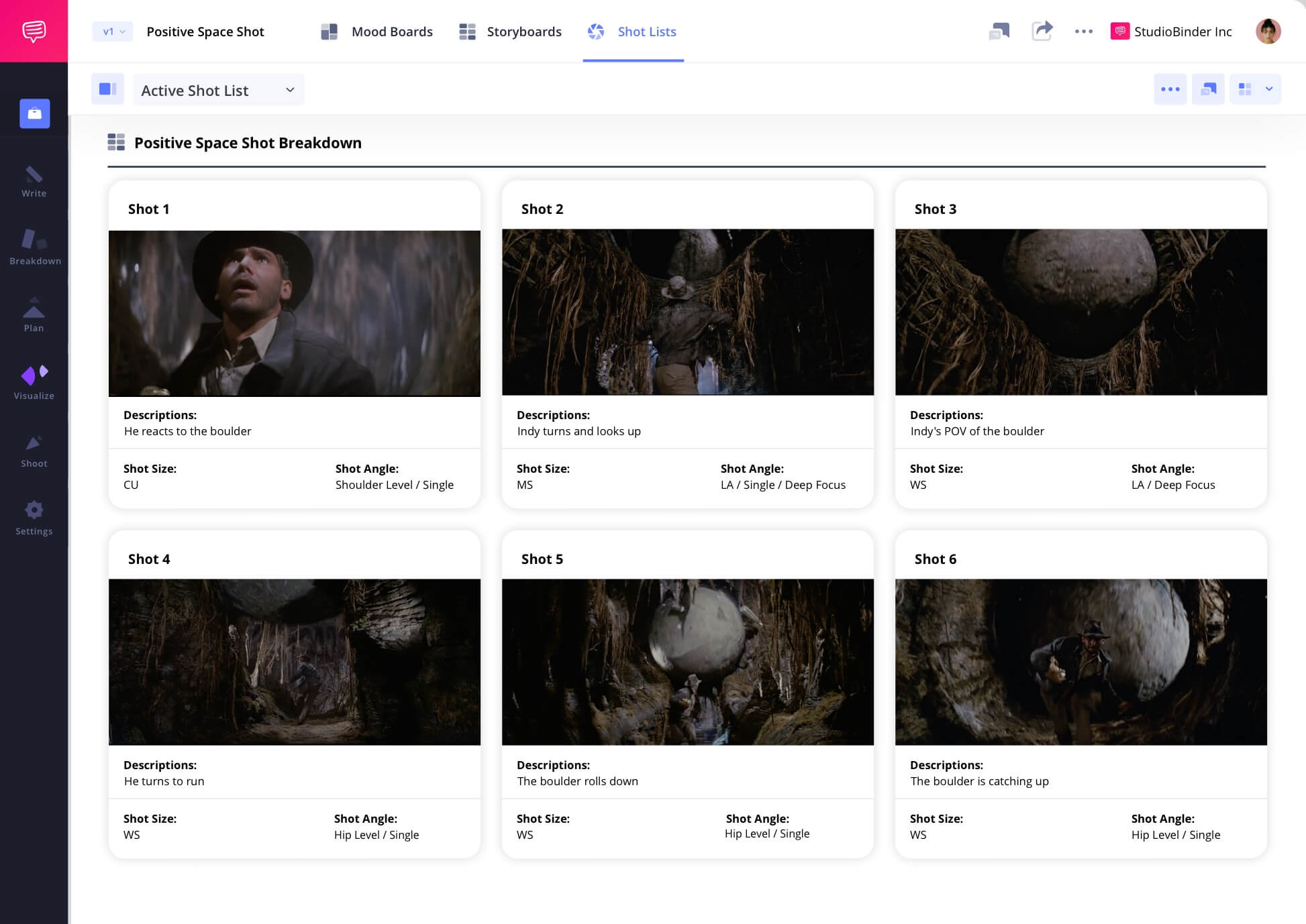 Example of Positive Space in Film Positive Space Meaning in a Camera Shot List Positive Space camera shots scene example from Raiders of the Lost Ark
