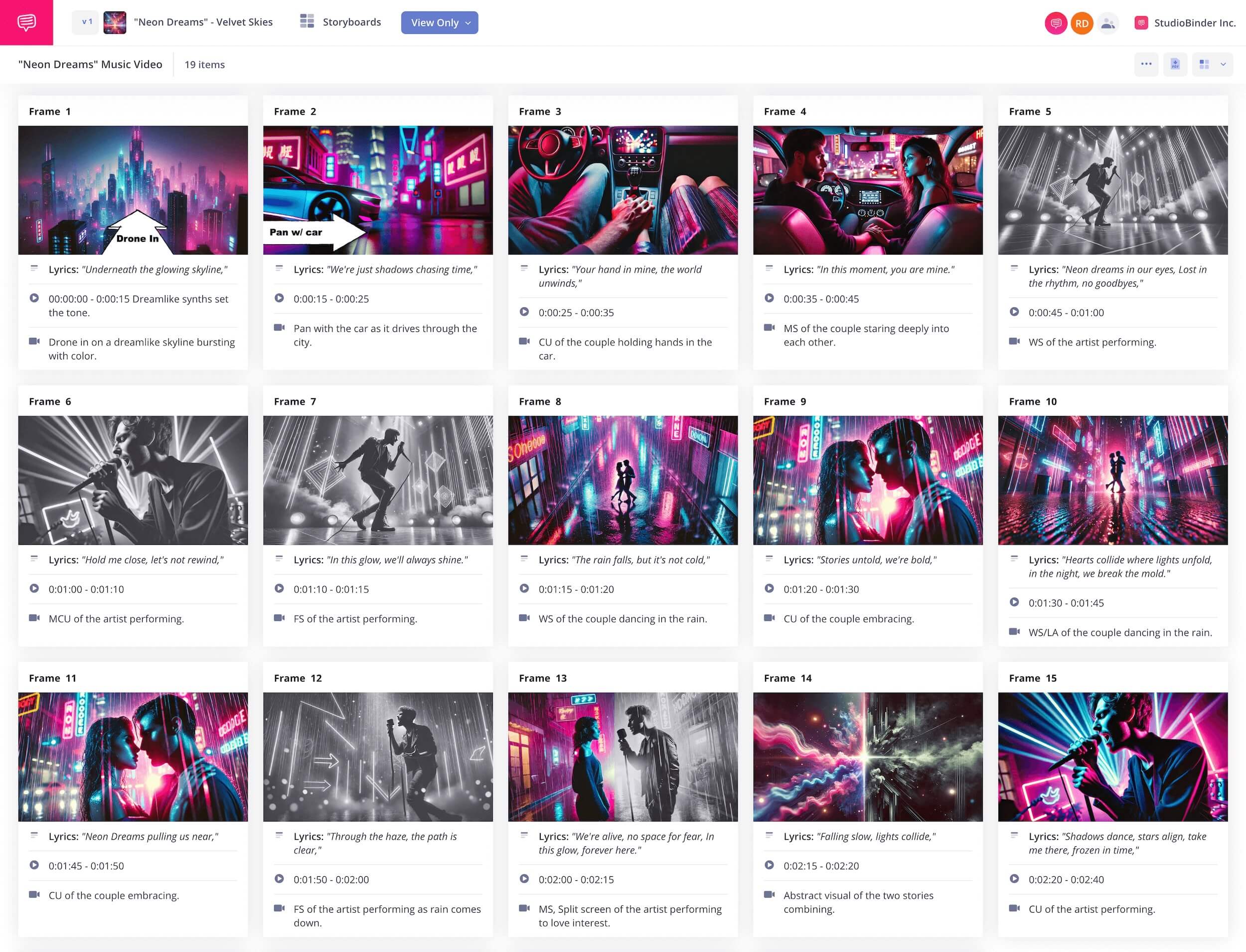 How to Make a Music Video Storyboard FREE Storyboard Software Example with x Panels StudioBinder How to Make a Music Video Storyboard FREE Storyboard Software Example with x Panels StudioBinder