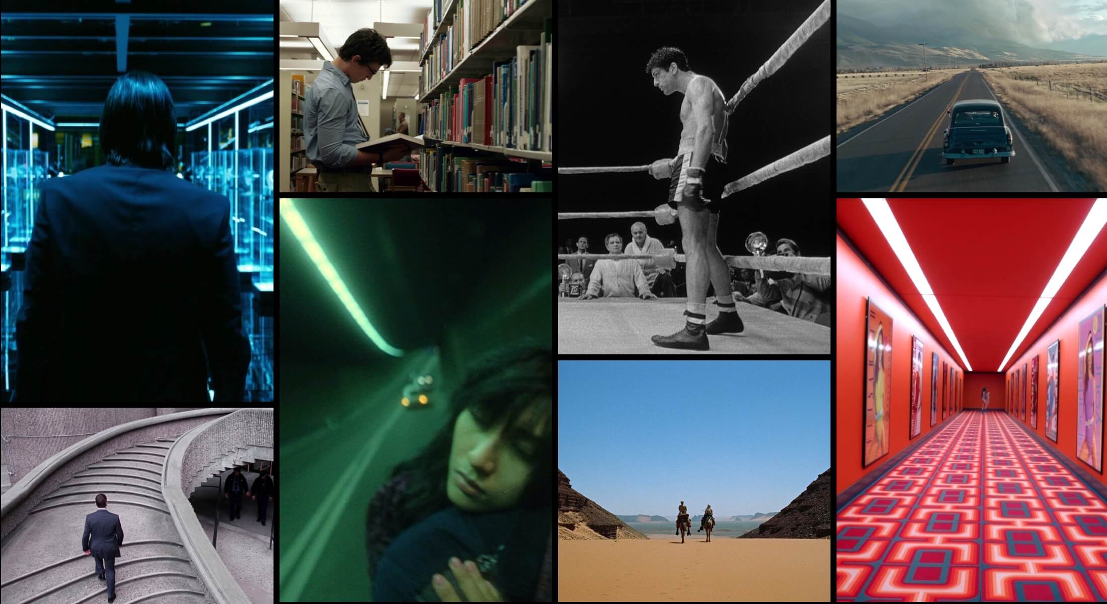 Leading Lines in Film Director Mood Board Collection of Various camera shots with Leading Lines from film tv and video