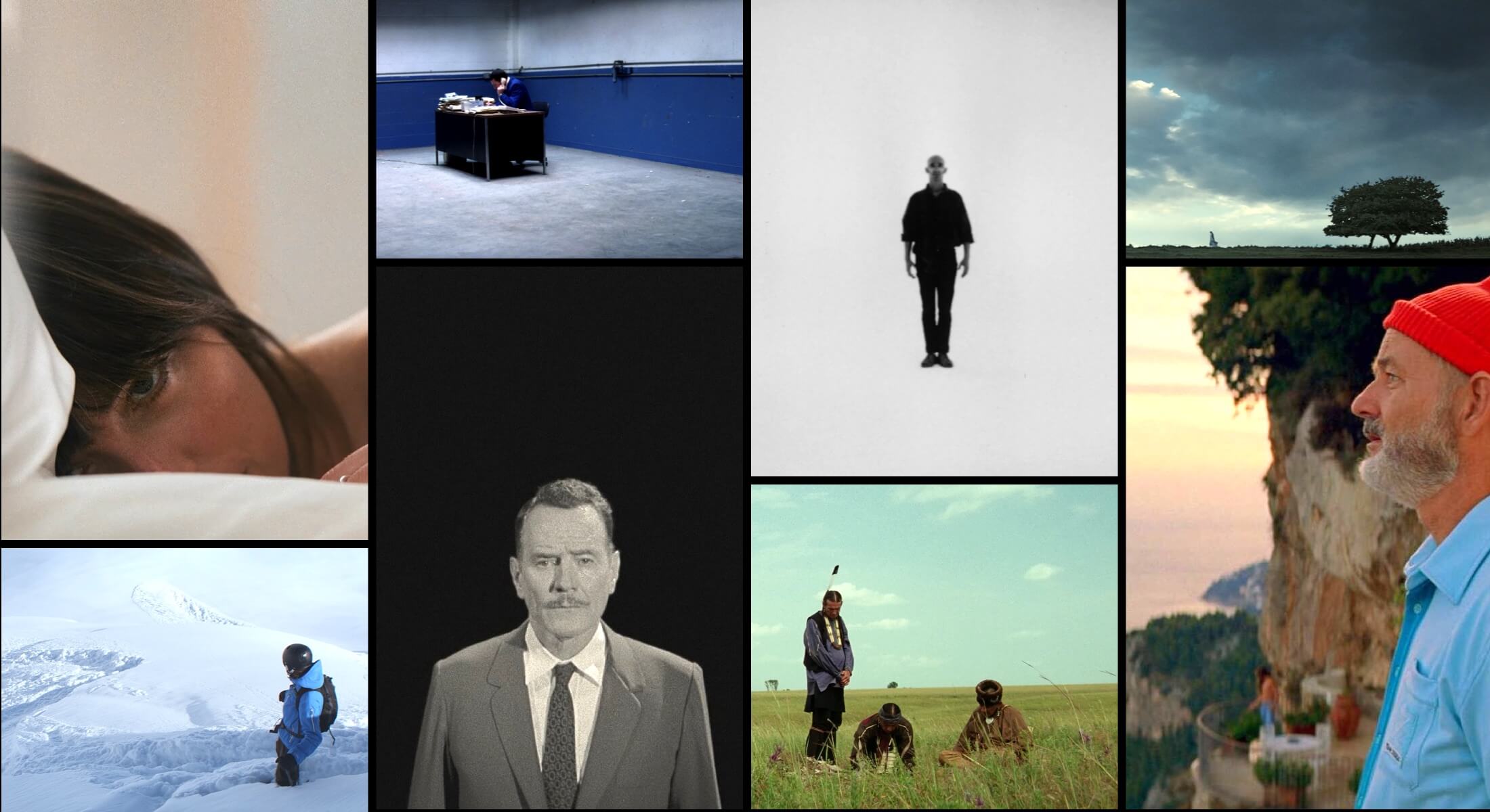 Negative Space in Film Director Mood Board Collection of Various camera shots with Negative Space from film tv and video