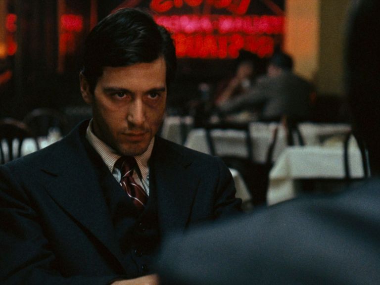 Push In Movement Shot Example Featured Push In Shot of Al Pacino from The Godfather