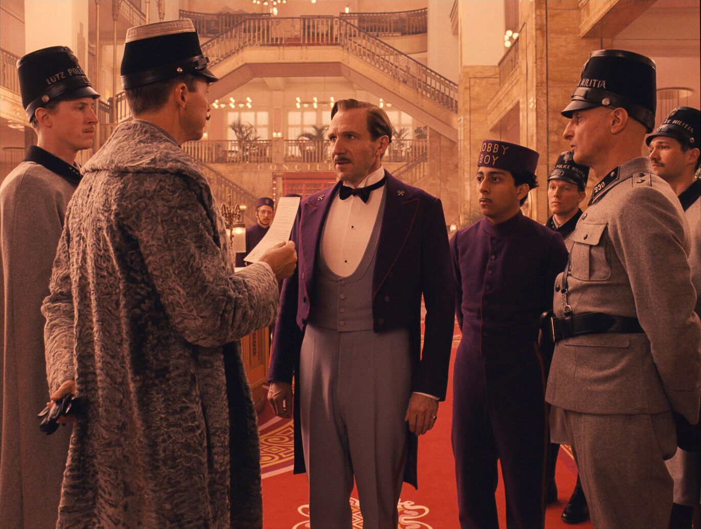 Static Movement Shot Example Static Shot of Ralph Fiennes from The Grand Budapest Hotel