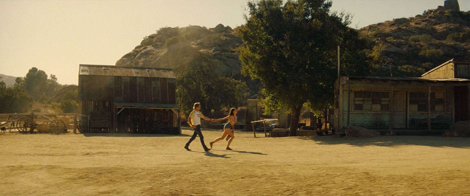 Tracking Movement Shot Example Tracking Shot of Brad Pitt and Margaret Qualley from Once Upon a Time in Hollywood