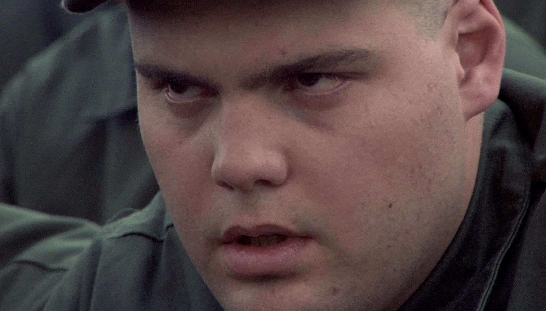 Zoom Movement Shot Example Zoom Shot of Vincent D'Onofrio from Full Metal Jacket