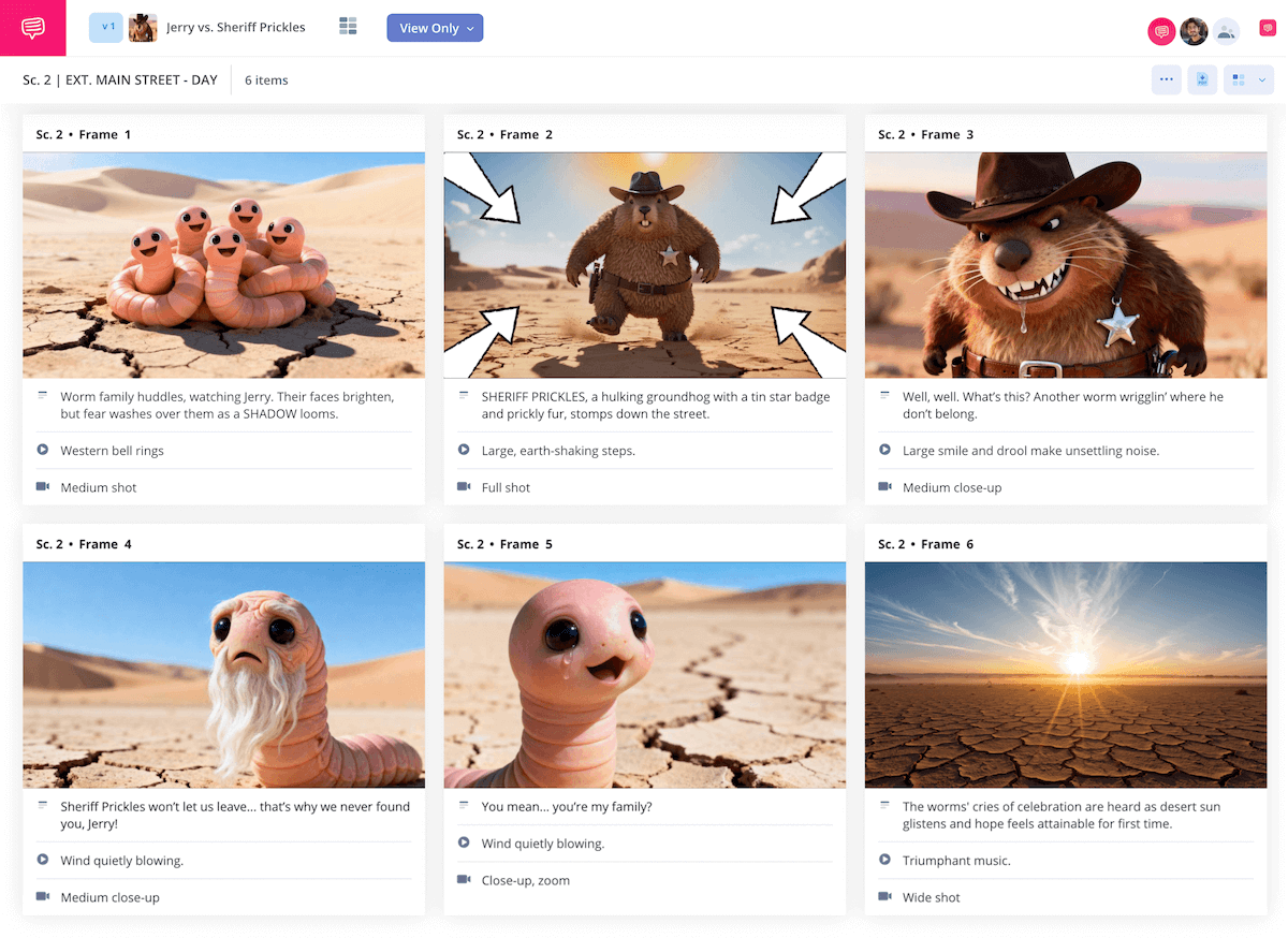 Free Sample Film Storyboard Template in Storyboard Creator StudioBinder