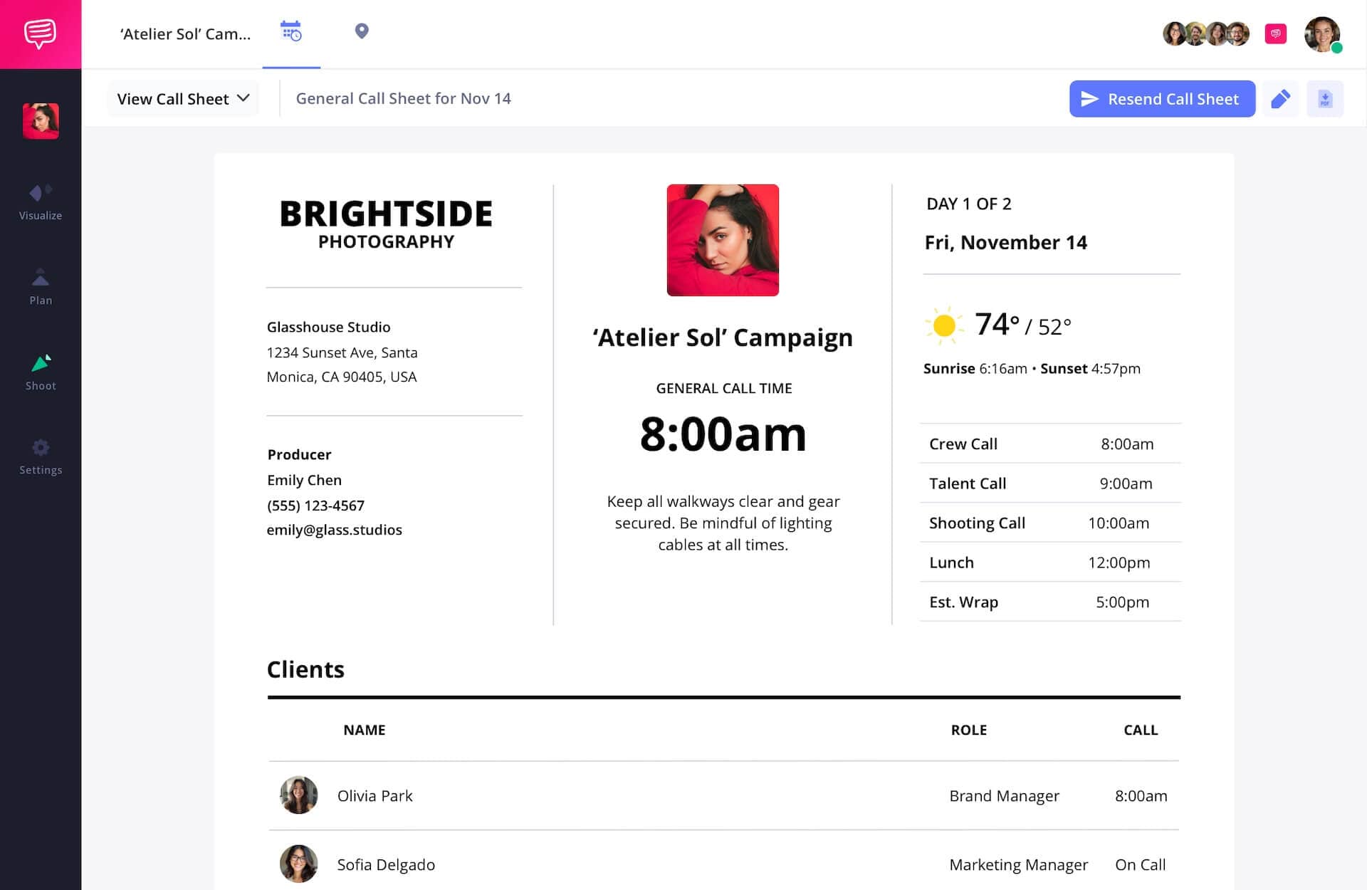 Photo Call Sheet Template High Fashion Runway Editorial Magazine Photo Shoot Call Time Sheet StudioBinder Photo Call Sheet Template High Fashion Runway Editorial Magazine Photo Shoot Call Time Sheet StudioBinder