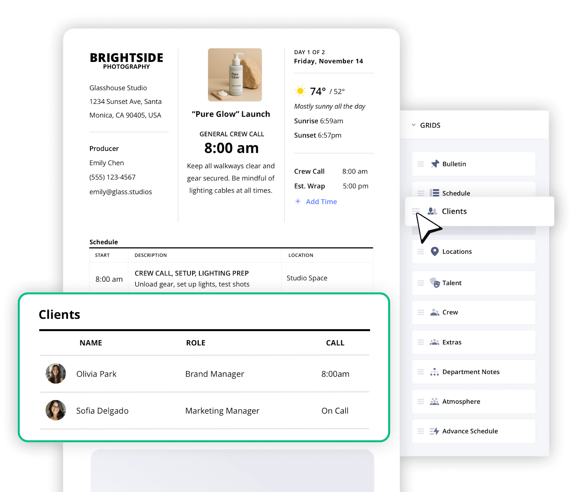 Photo Call Sheet Template Sample Call Sheet for Photo Shoot StudioBinder Photo Call Sheet Template Sample Call Sheet for Photo Shoot StudioBinder