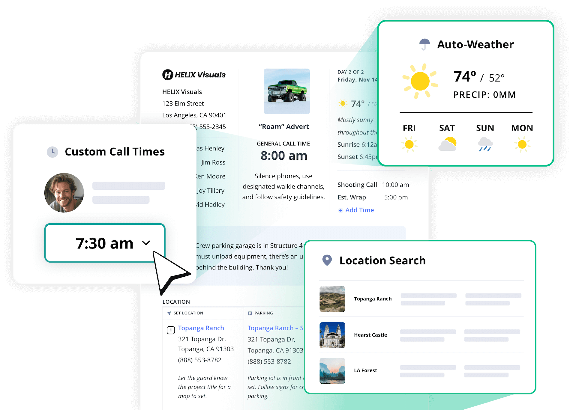 Sample Call Sheet Template Personalize cast and crew call times with auto weather and set locations for efficiency Sample Call Sheet Template Personalize cast and crew call times with auto weather and set locations for efficiency