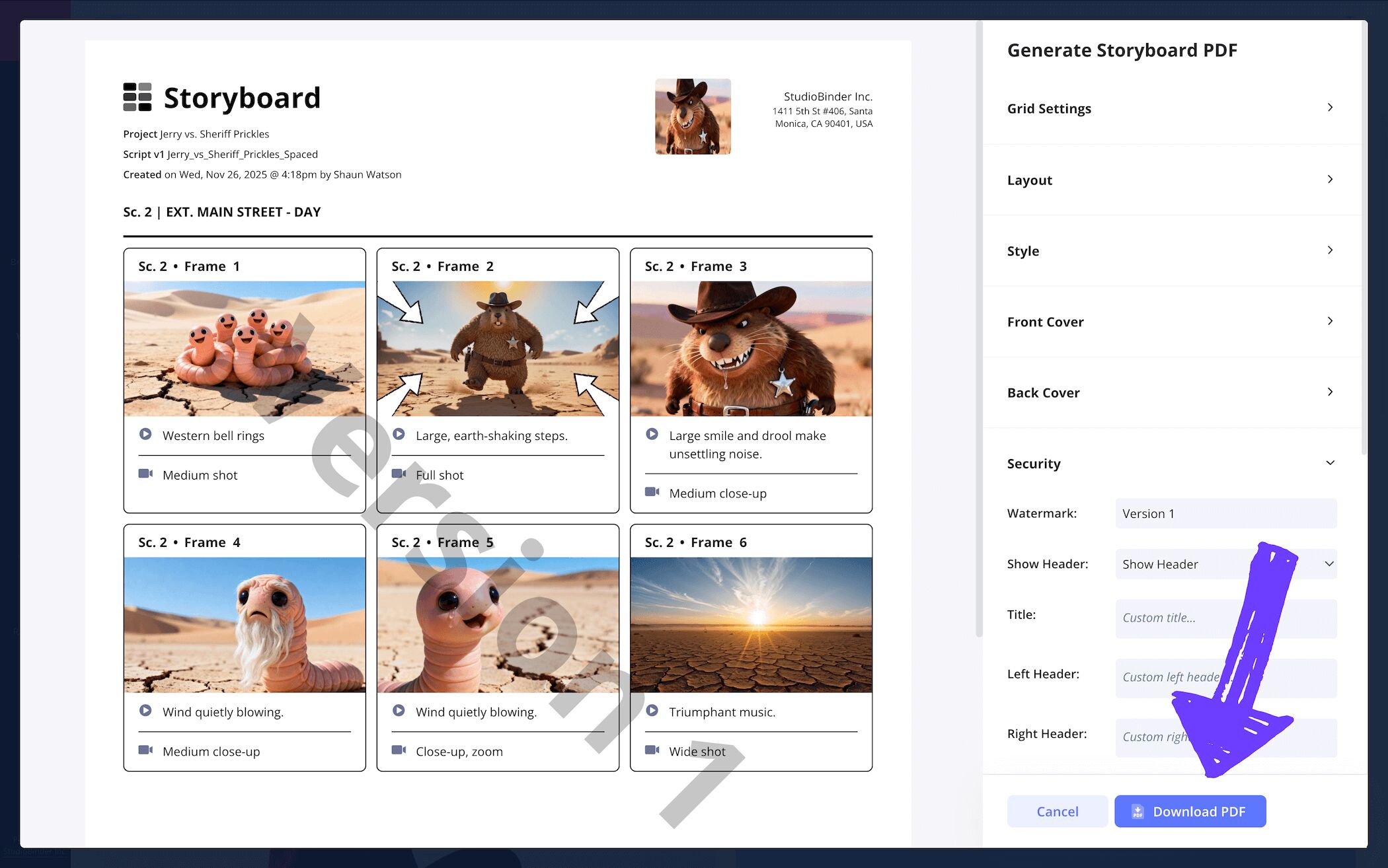 Storyboard Animatic Template Export Download PDF Animatic Storyboards with Watermark StudioBinder Storyboard Animatic Template Export Download PDF Animatic Storyboards with Watermark StudioBinder
