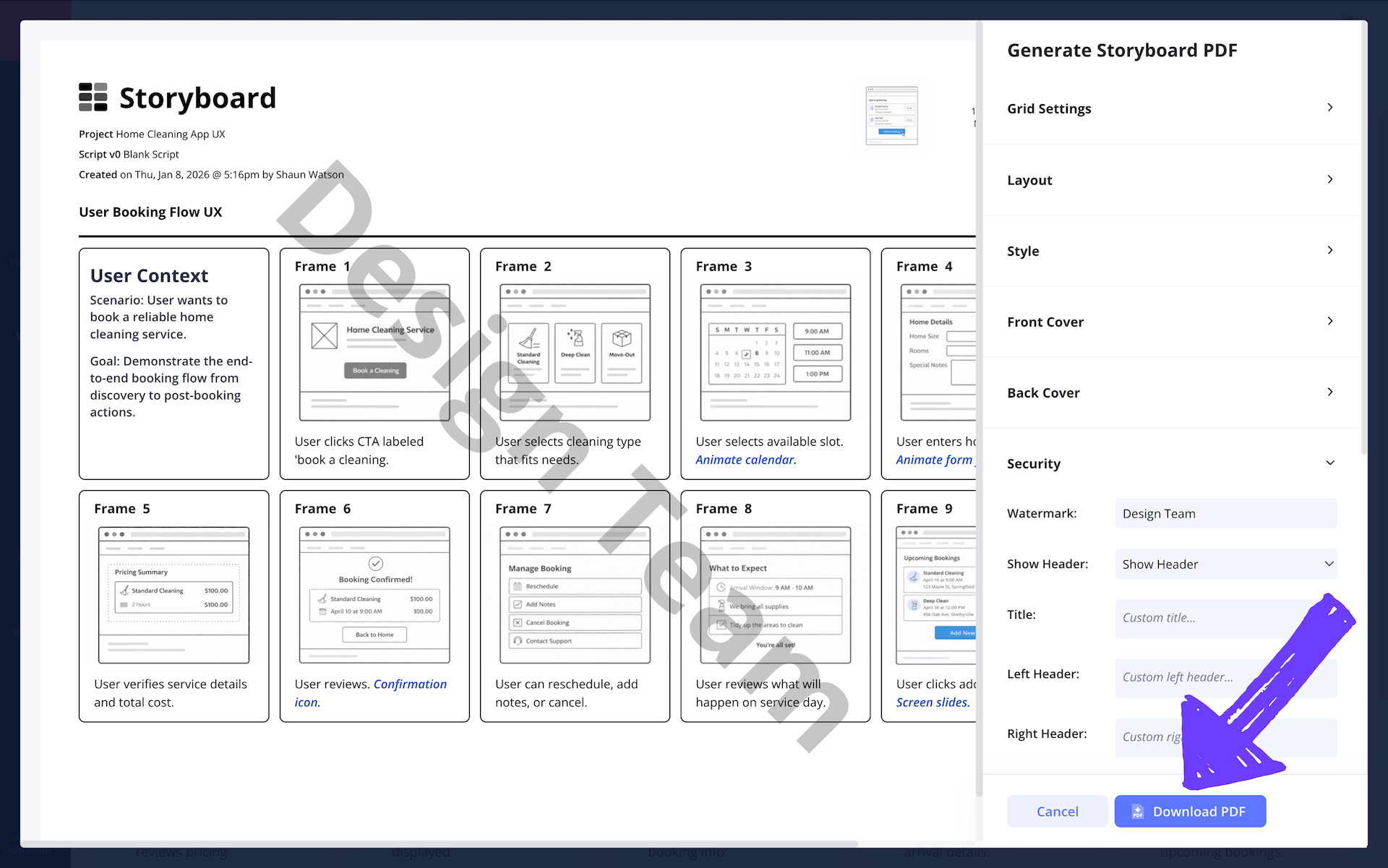 Download Storyboard for UX PDF with Custom Watermarks Download Storyboard for UX PDF with Custom Watermarks