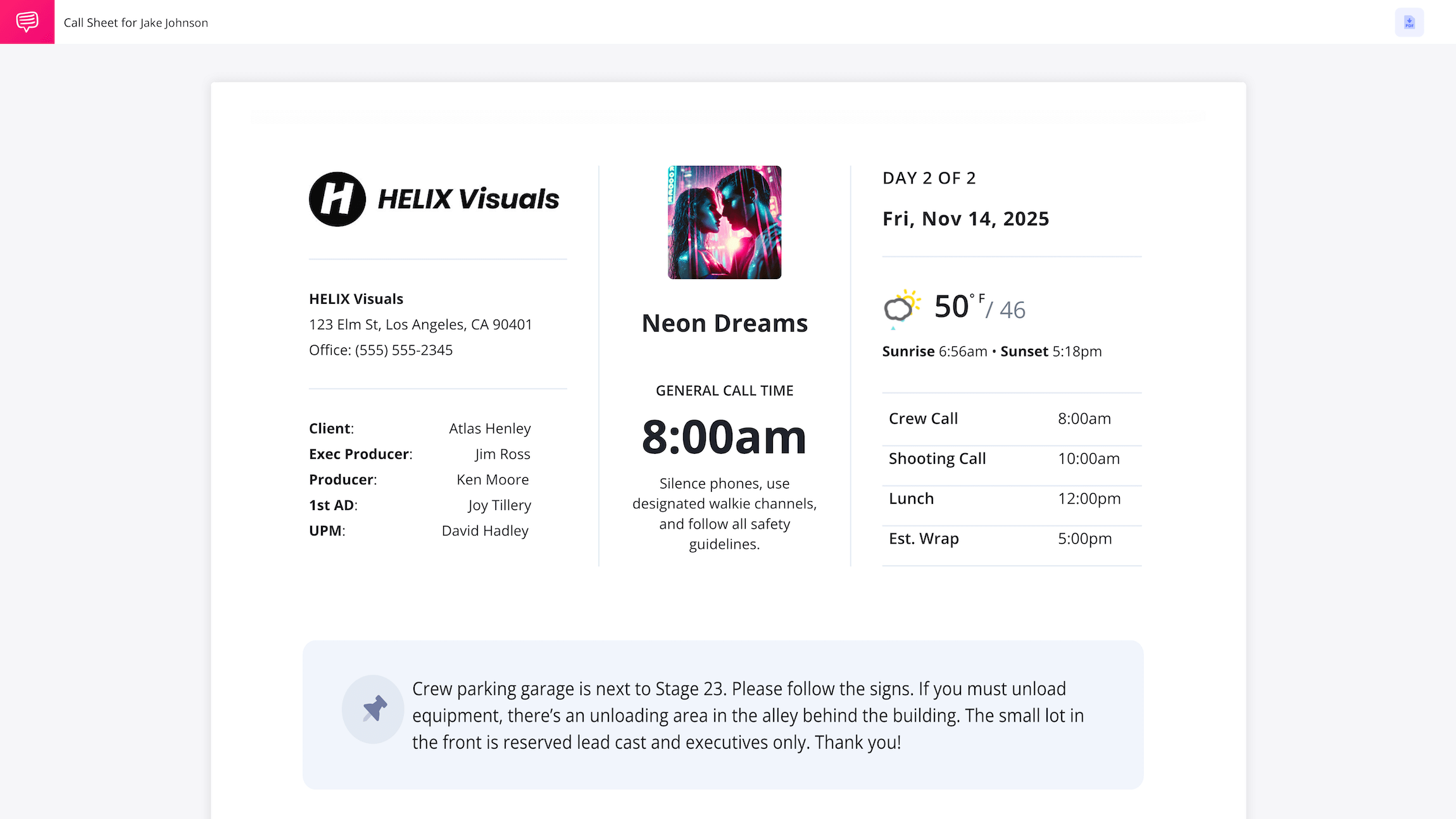 Music Video Call Sheet Template Plan Your Video Production with General Call Time and Film Crew Contacts Information StudioBinder Music Video Call Sheet Template Plan Your Video Production with General Call Time and Film Crew Contacts Information StudioBinder