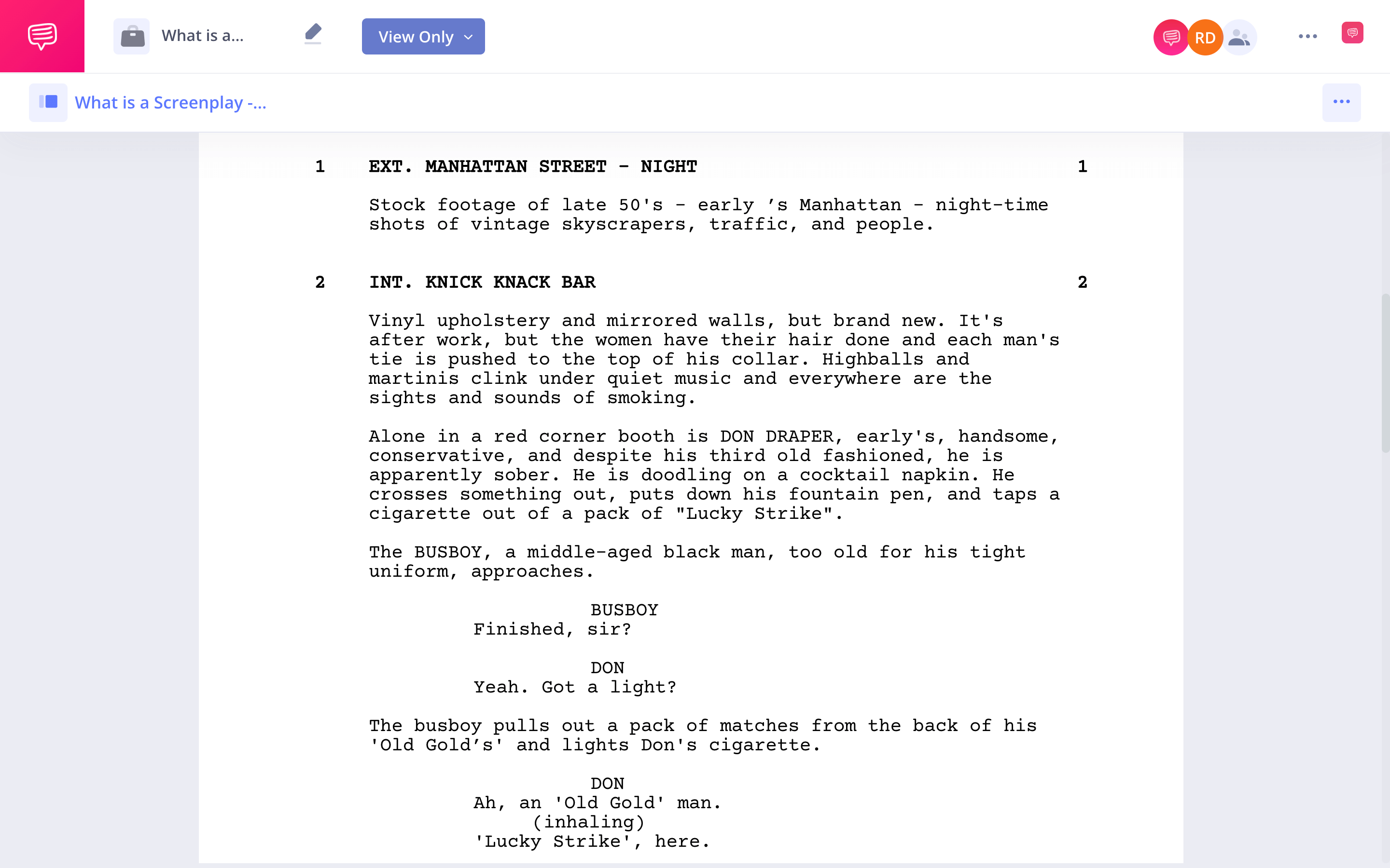 What is a Screenplay Mad Men Example StudioBinder Screenwriting Software What is a Screenplay Mad Men Example StudioBinder Screenwriting Software
