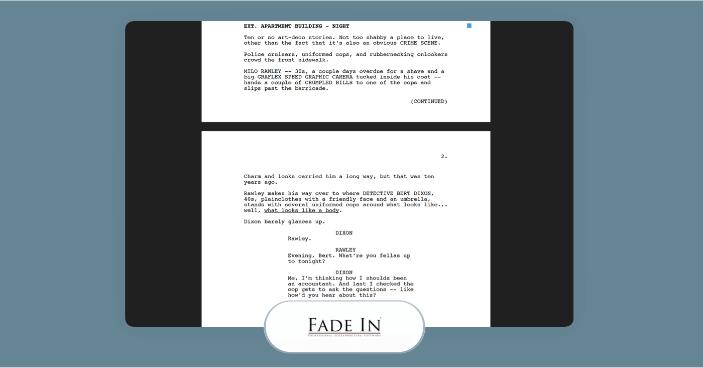 Best Free Script Writing Software for Professional Screenwriters TV and Film Fade In Script Writing Software Best Free Script Writing Software for Professional Screenwriters TV and Film Fade In Script Writing Software
