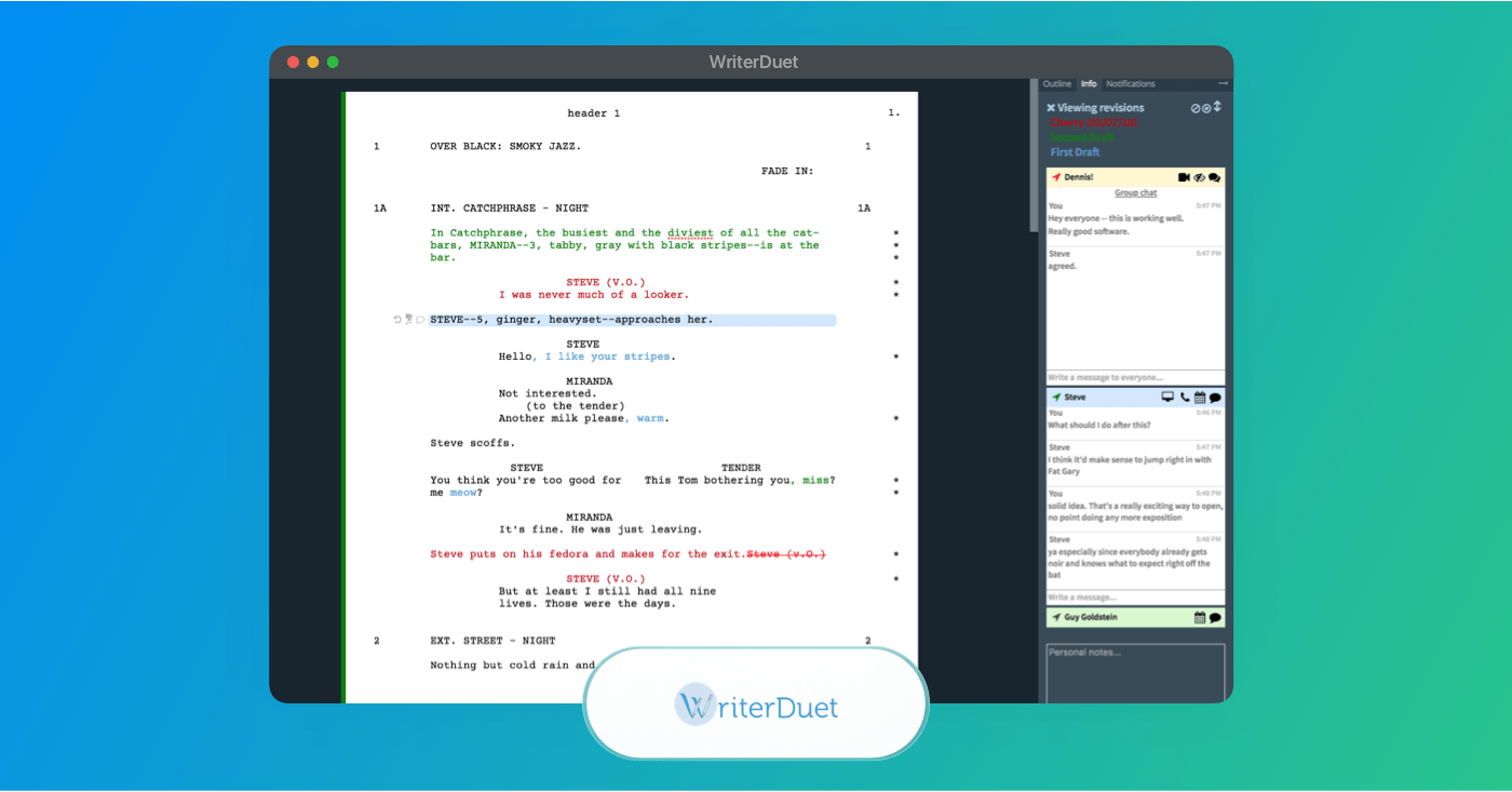 Best Screenwriting Software WriterDuet Example script from industry standard application Best Screenwriting Software WriterDuet Example script from industry standard application