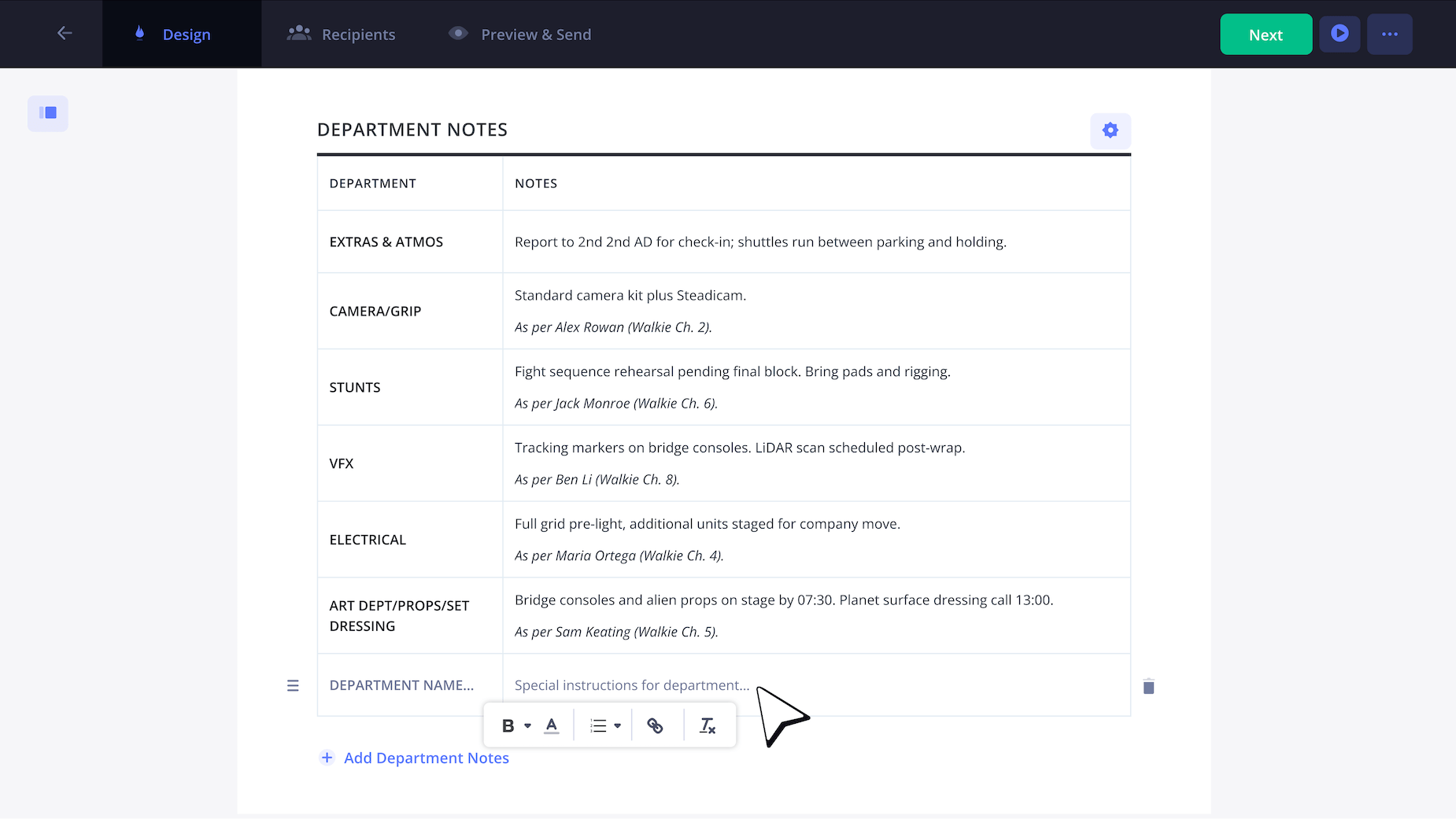 Movie Call Sheet Template Custom Department Notes for Movie Production Movie Call Sheet Template Custom Department Notes for Movie Production