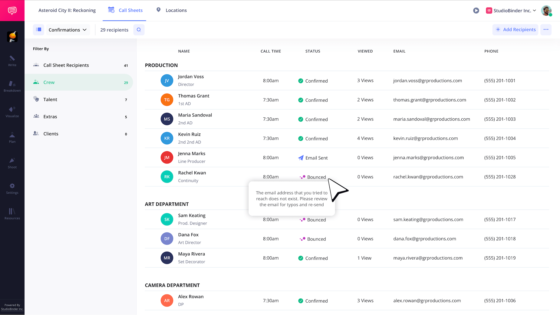 Movie Call Sheet Template View Call Time Confirmations from Feature Film Crew Movie Call Sheet Template View Call Time Confirmations from Feature Film Crew