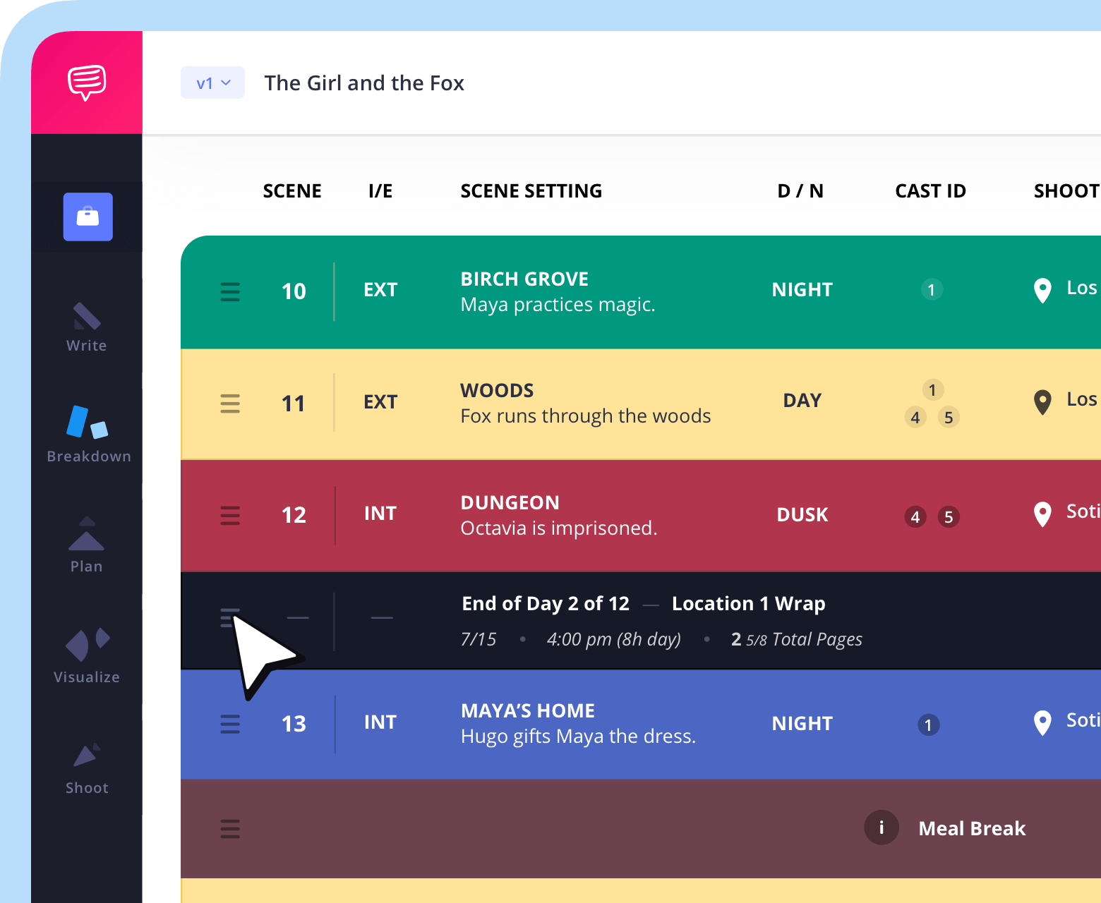 In Post CTA Stripboard Film Scheduling Software In Post CTA Stripboard Film Scheduling Software