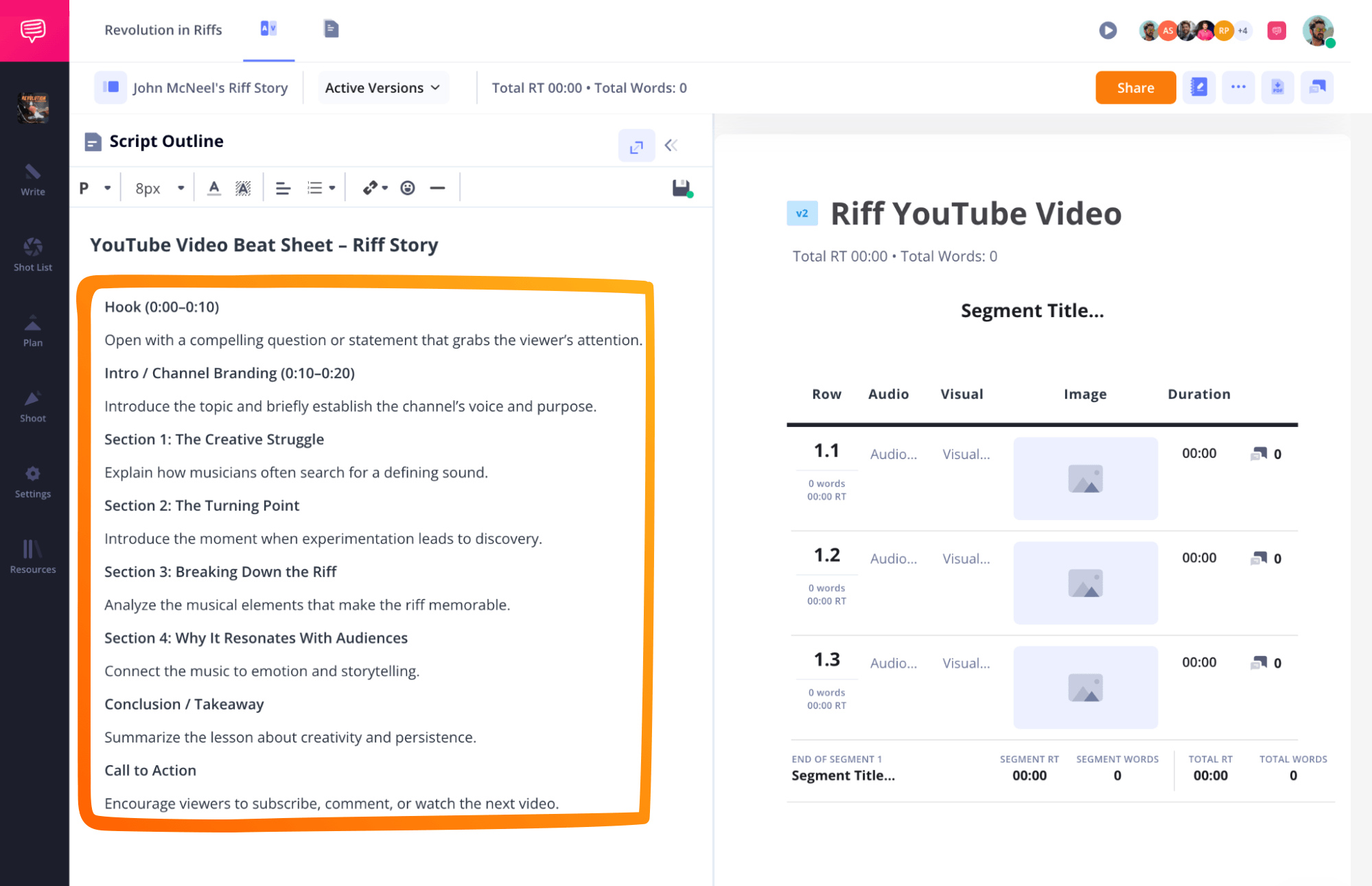 Script Writing on YouTube Creating AV Script Outline in StudioBinder Software Script Writing on YouTube Creating AV Script Outline in StudioBinder Software
