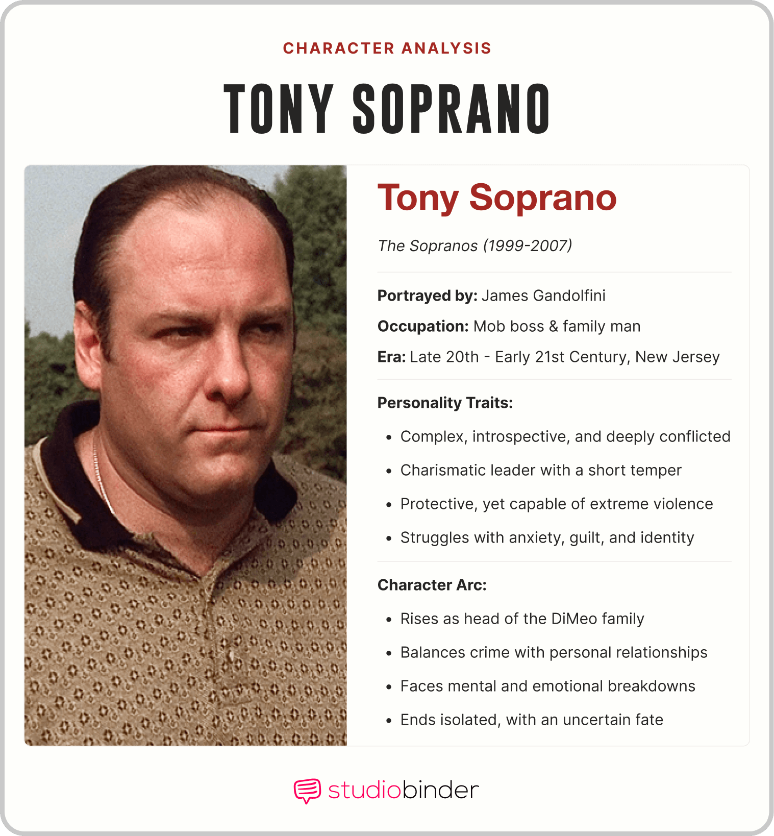 Tony Soprano Character Analysis – Tony Soprano – StudioBinder Tony Soprano Character Analysis – Tony Soprano – StudioBinder