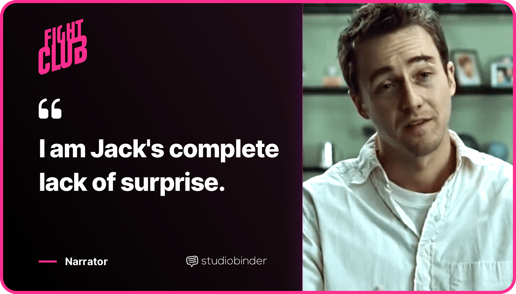 Fight Club Quotes Lack Of Surprise Quote StudioBinder Fight Club Quotes Lack Of Surprise Quote StudioBinder