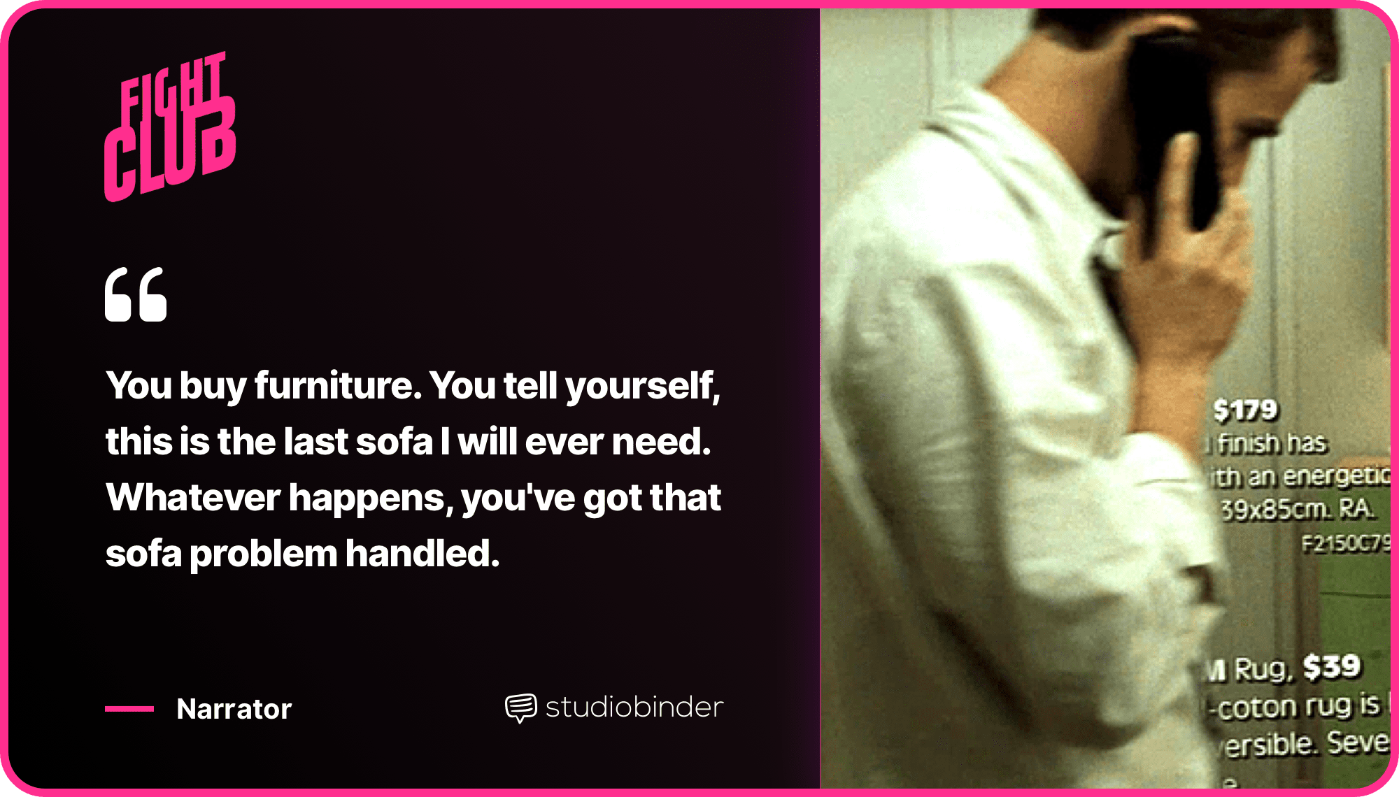 Fight Club Quotes Last Sofa Quote StudioBinder Fight Club Quotes Last Sofa Quote StudioBinder