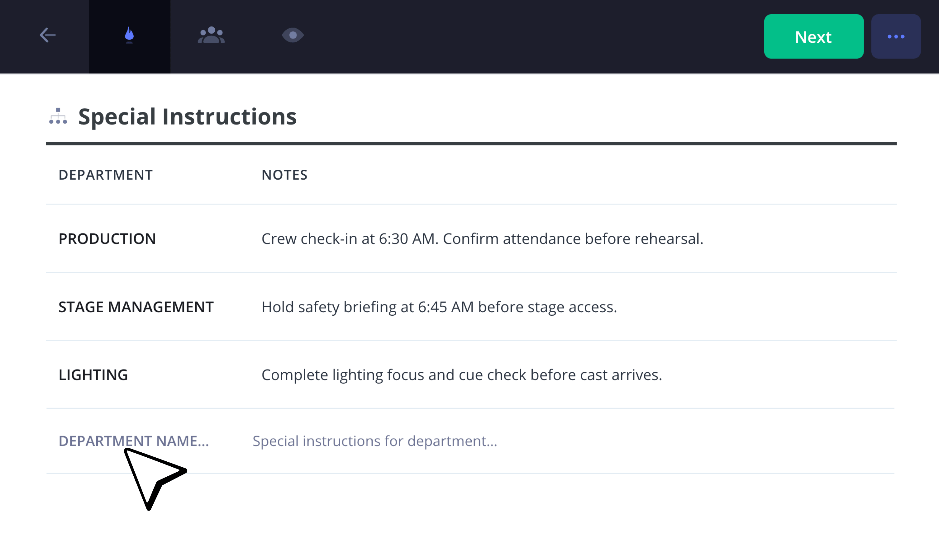 Rehearsal Call Sheet Template Department Notes StudioBinder Rehearsal Call Sheet Template Department Notes StudioBinder