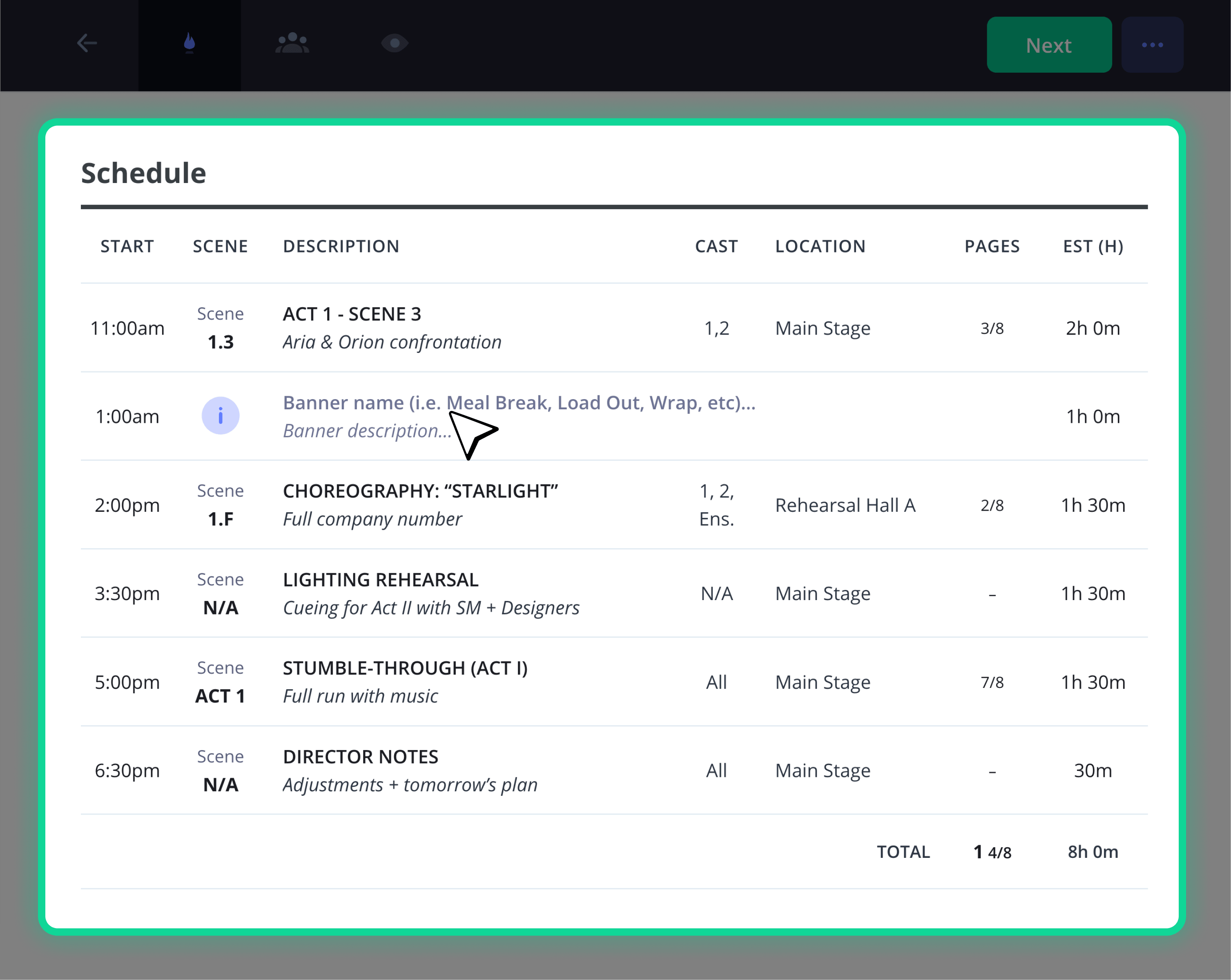 Theatre Call Sheet Template Daily Shooting Schedule StudioBinder Theatre Call Sheet Template Daily Shooting Schedule StudioBinder